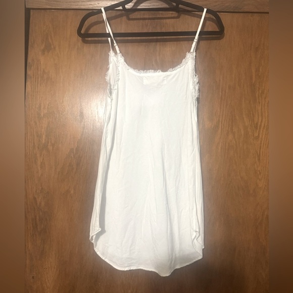 Cloth and Stone for Anthropologie White Frayed Edge Camisole Tank Blouse Tunic - Picture 6 of 6
